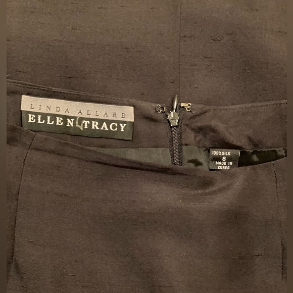 Ellen Tracy Tailored Black Skirt 100% Silk - Picture 4 of 4